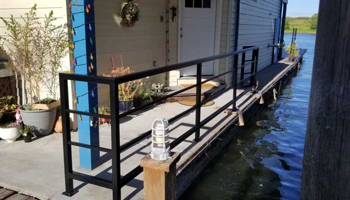 Houseboat Side Rail Installed